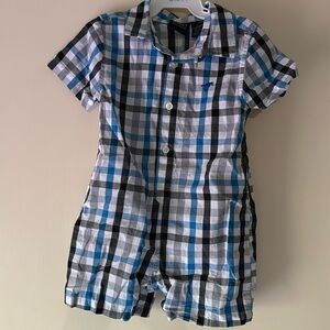 Wrangler 24 month plaid romper button-down